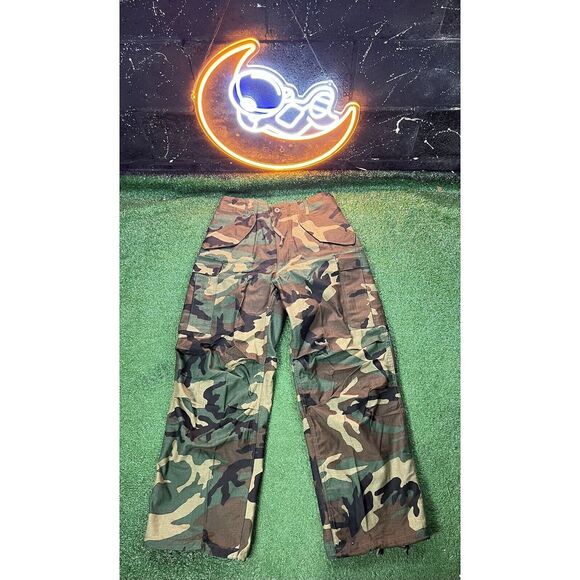 Military Green Camouflage Bootcut Denim Pants
